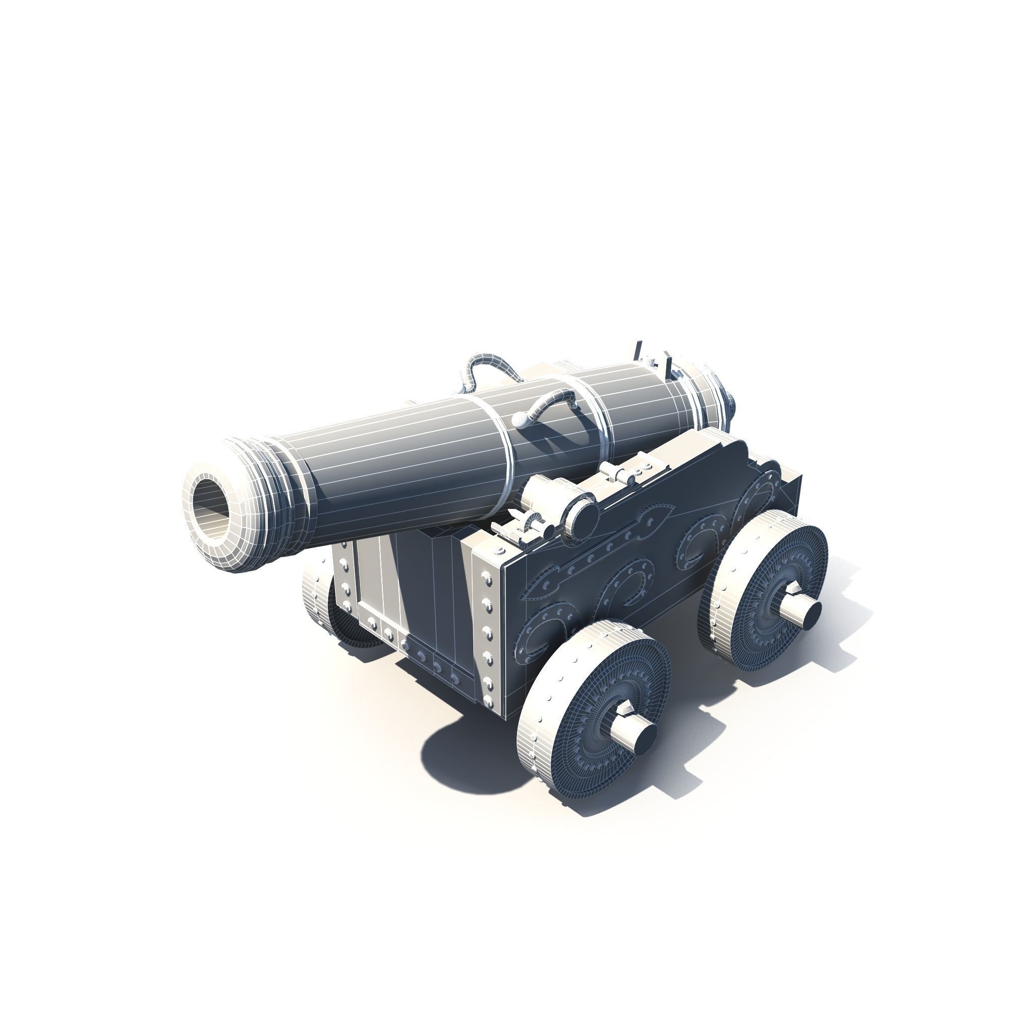Medieval Cannon 3D model Low-poly 3D model_5