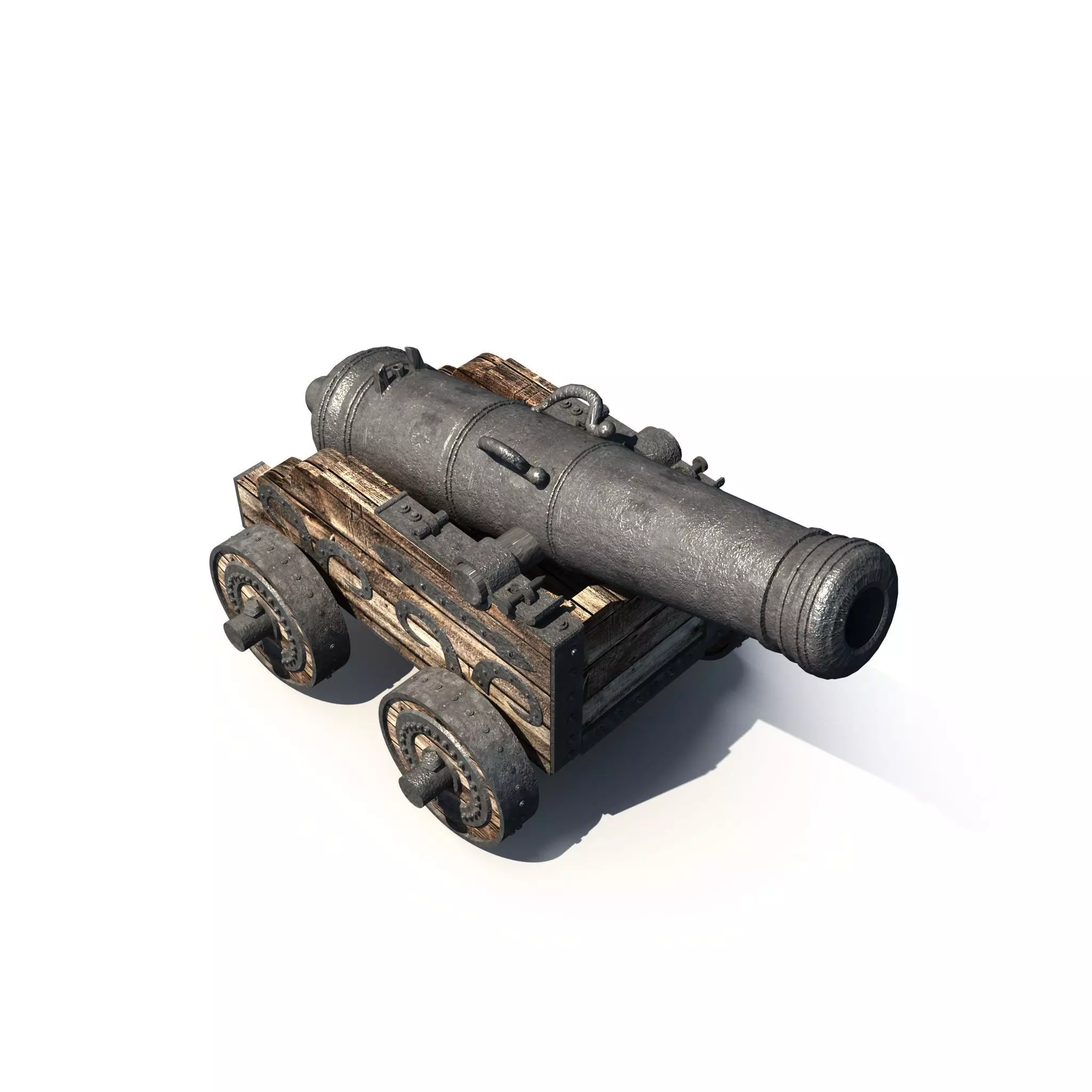 Medieval Cannon 3D model Low-poly 3D model_0