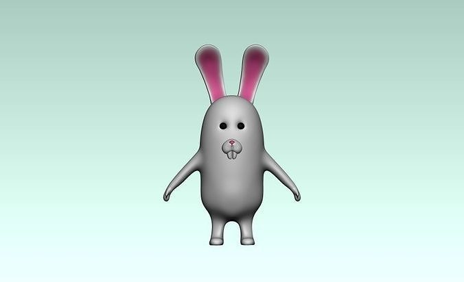 Rabbit bunny with ears 3D model