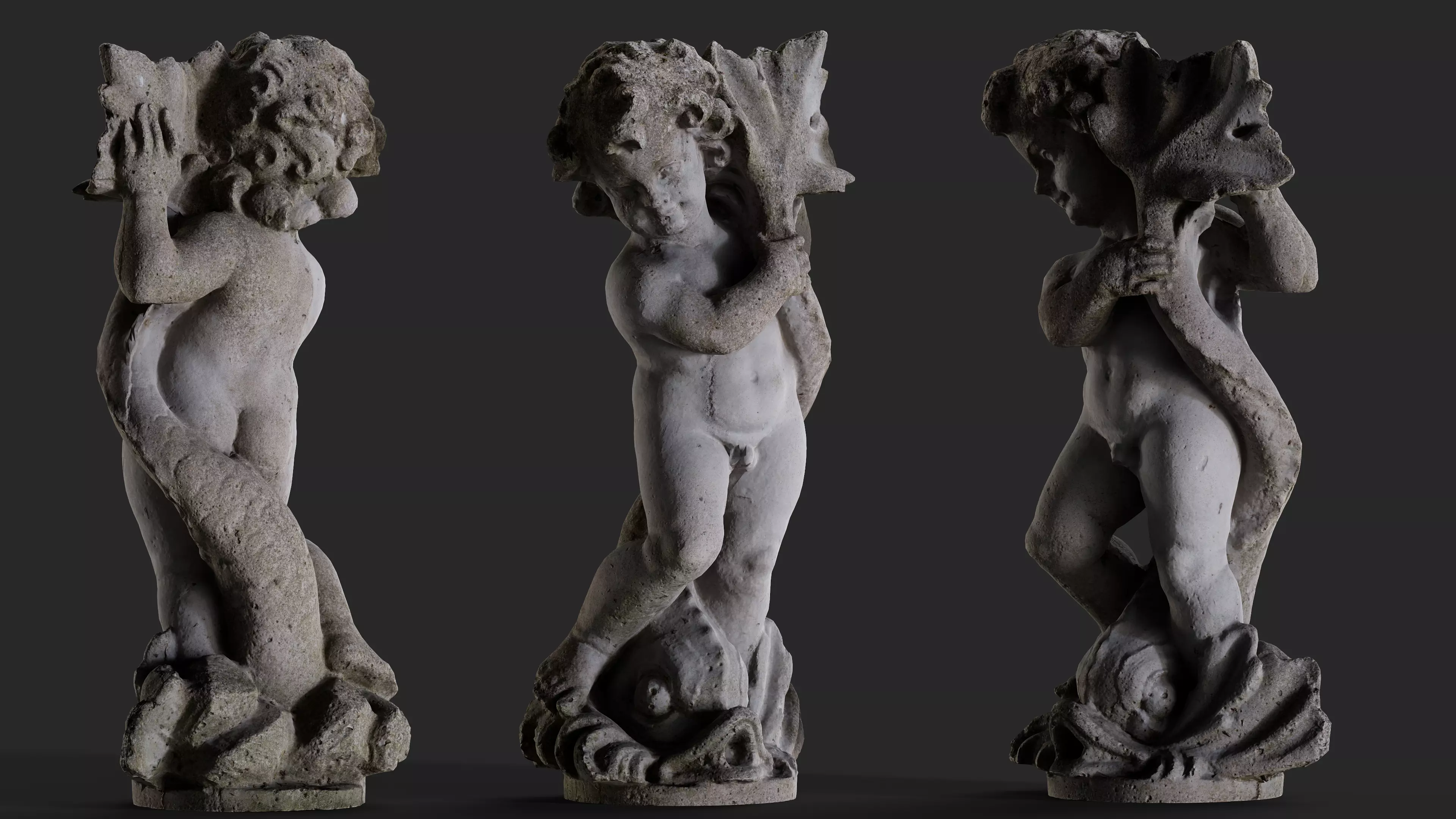 Photogrammetry Garden Angel Low-poly 3D model