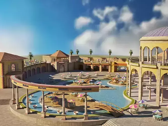 Tourist resort and entertainment place