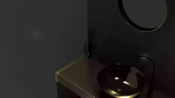  A chic black and gold bathroom by BAGON