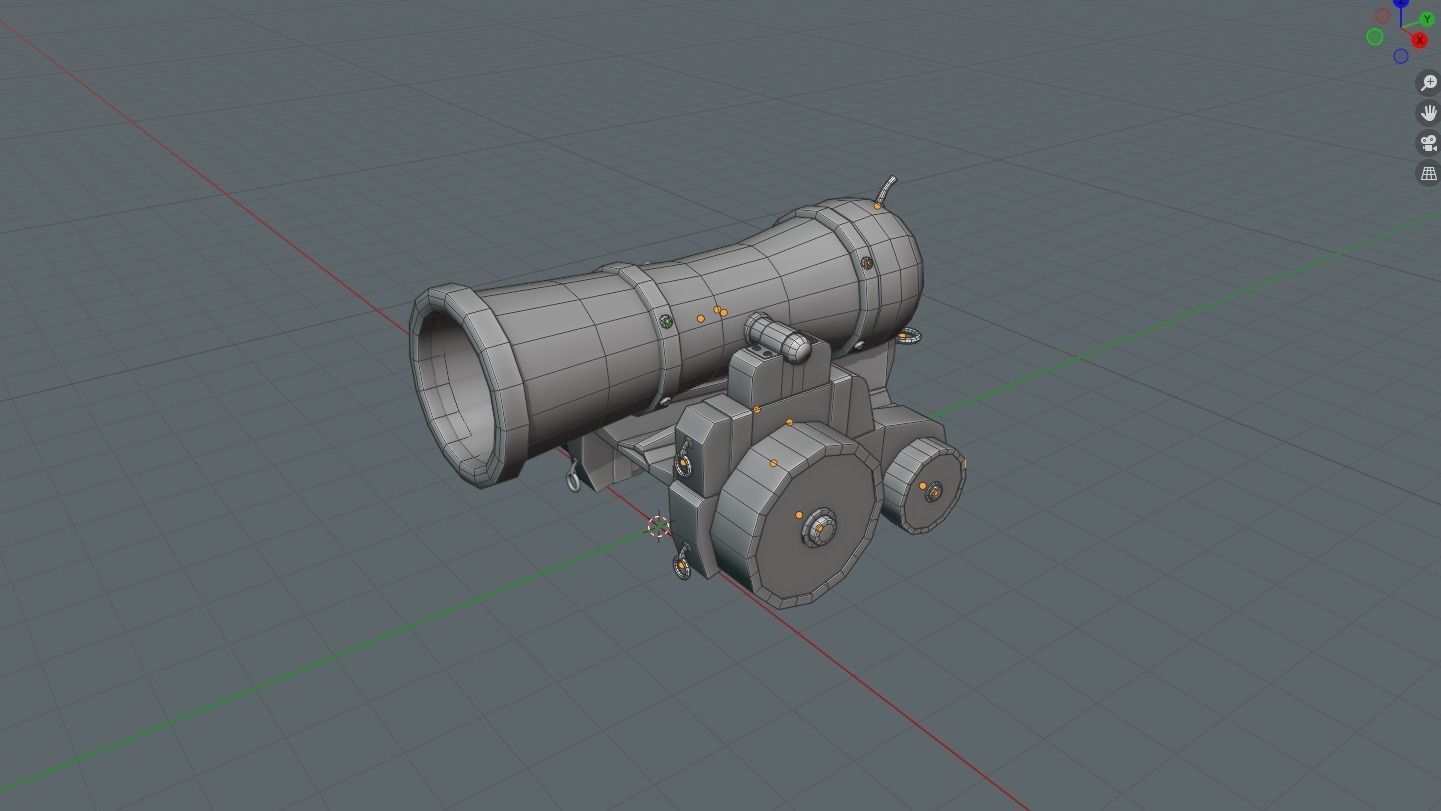 Medieval Cannon  Low-poly 3D model_3