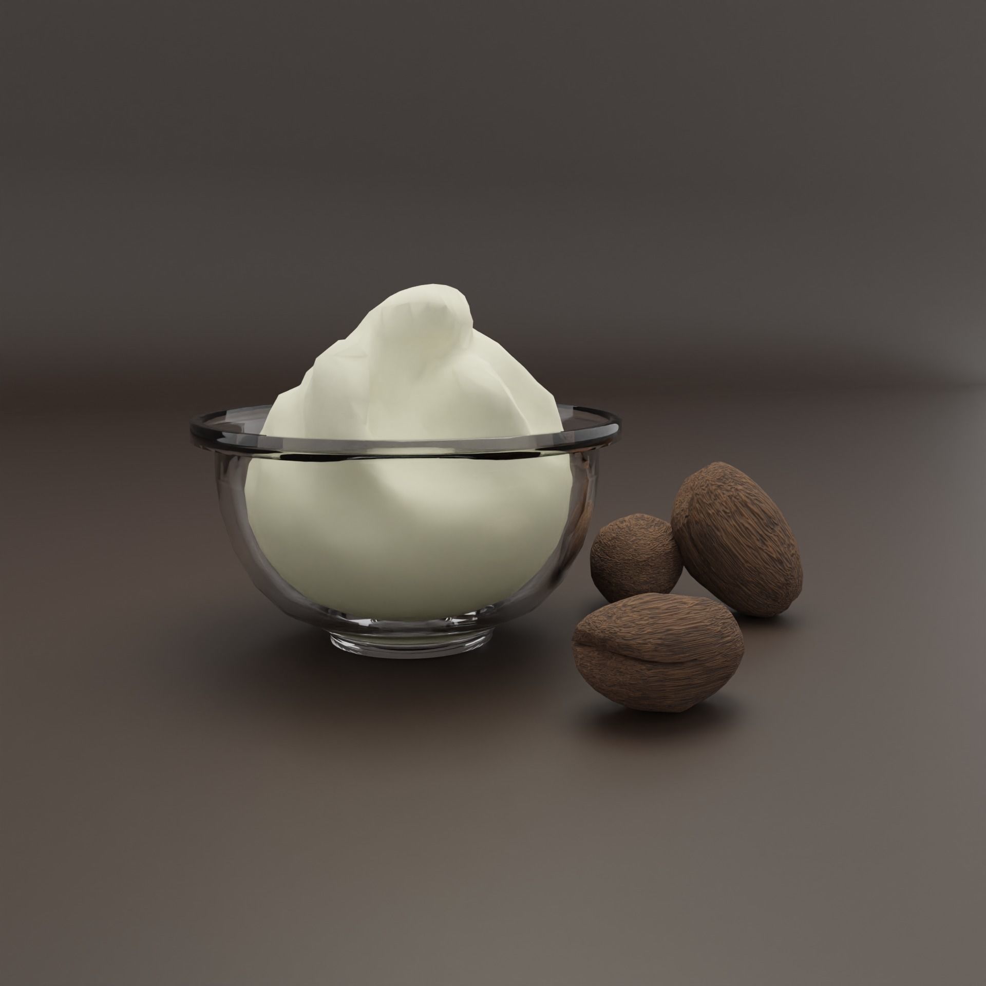 Shea Butter - Glass Bowl Version Low-poly 3D model_3