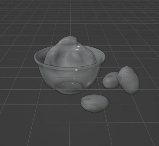 Shea Butter - Glass Bowl Version Low-poly 3D model_5