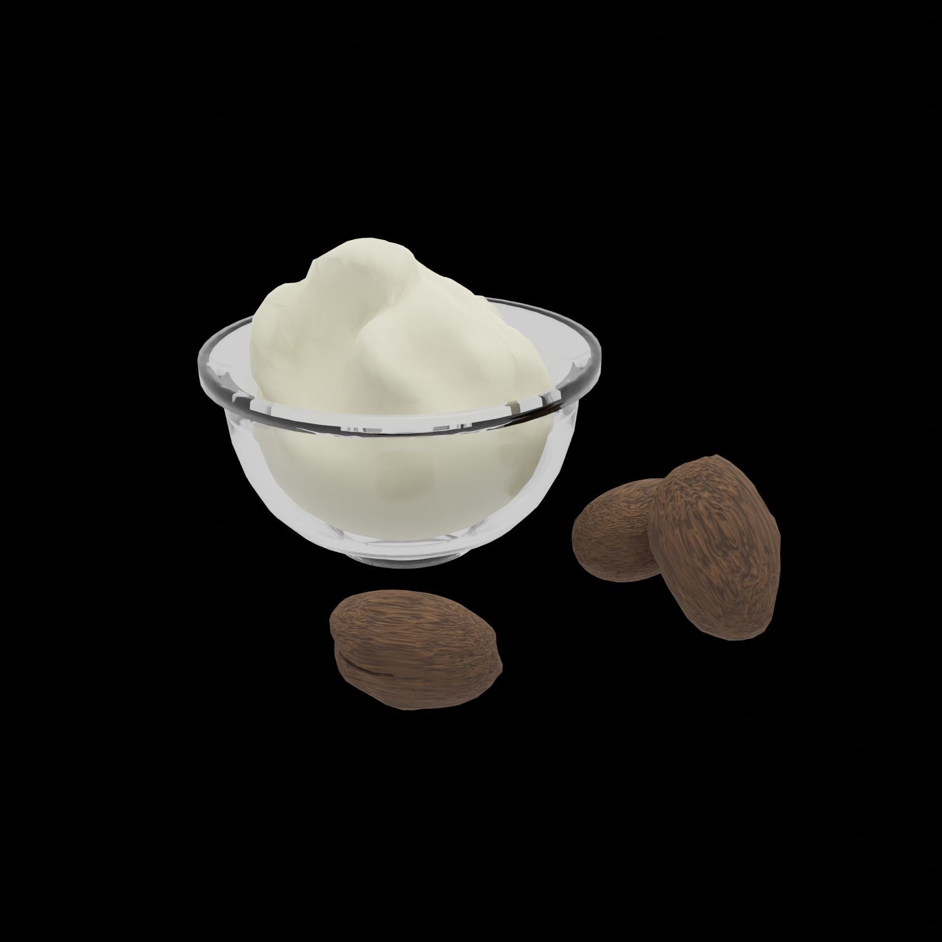 Shea Butter - Glass Bowl Version Low-poly 3D model_8