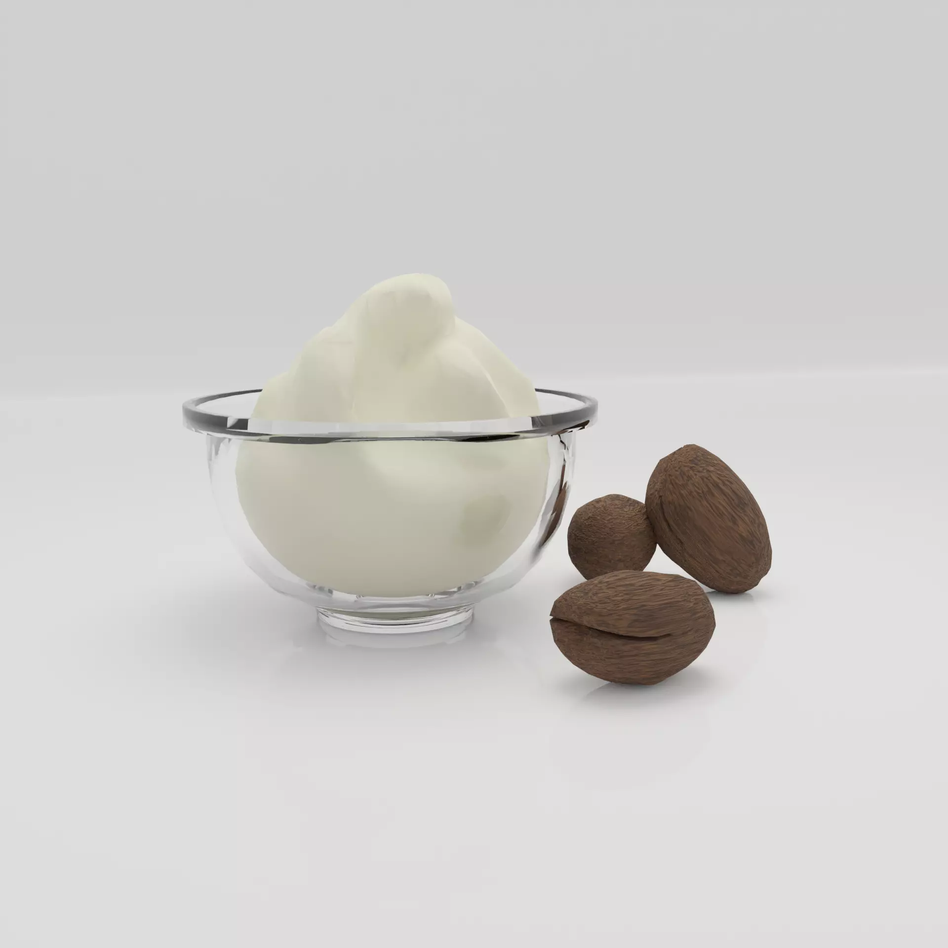 Shea Butter - Glass Bowl Version Low-poly 3D model_0