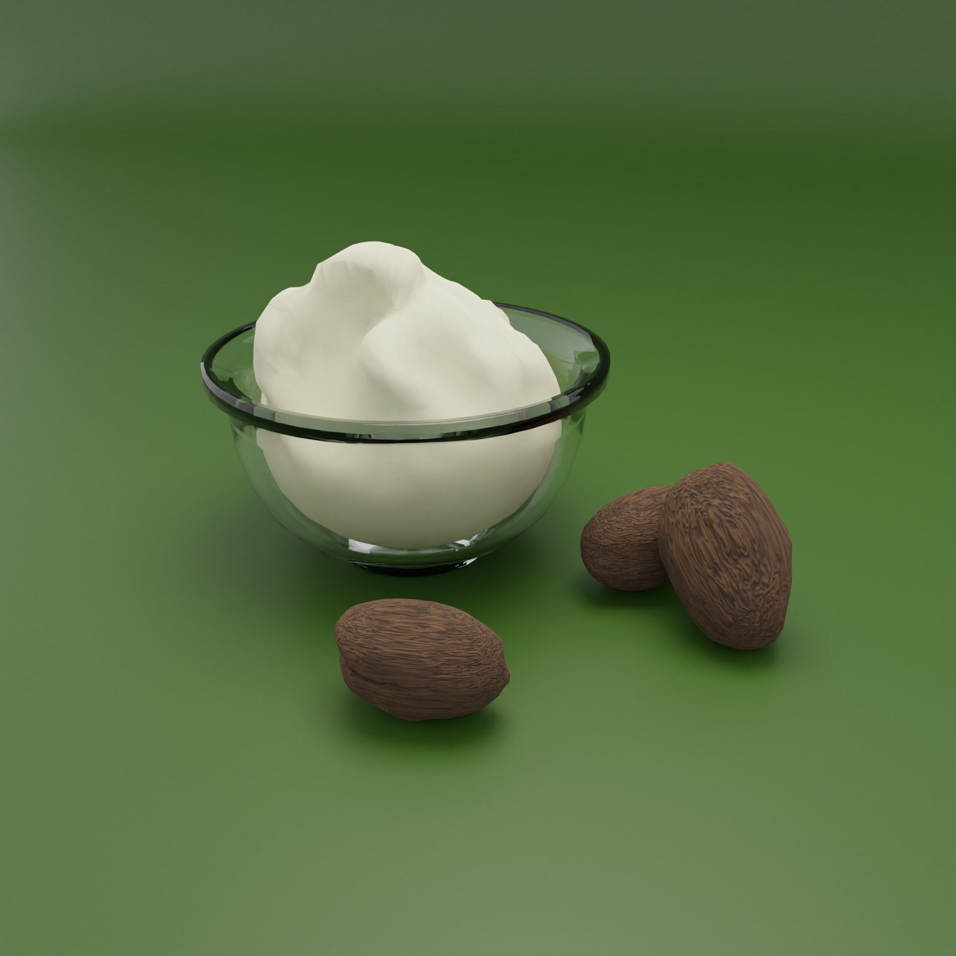 Shea Butter - Glass Bowl Version Low-poly 3D model_6