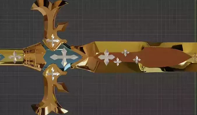 OSMANTHUS SWD 3D PRINT MODEL-FRAGANT OLIVE SWORD-made in Blender