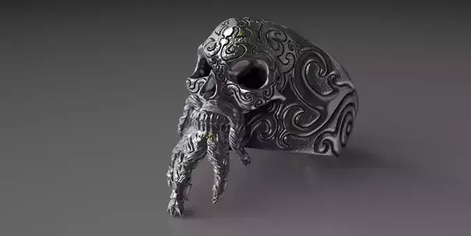 Ring with skull and beard