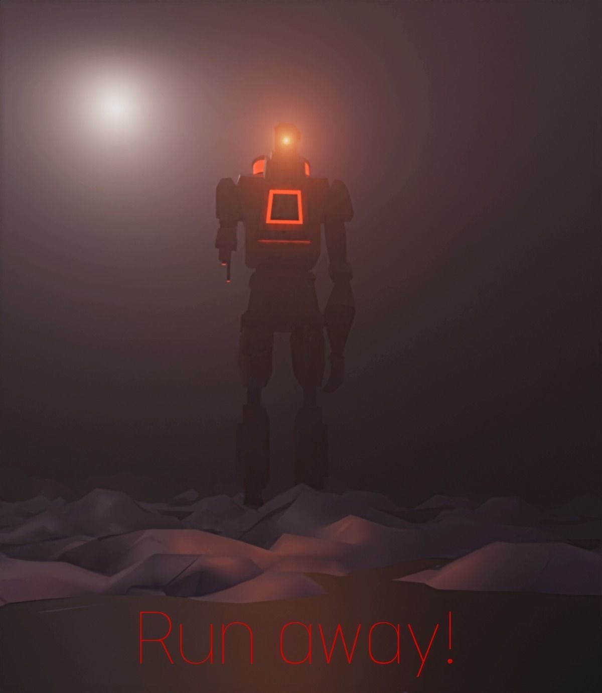 Rusty robot Low-poly 3D model_2