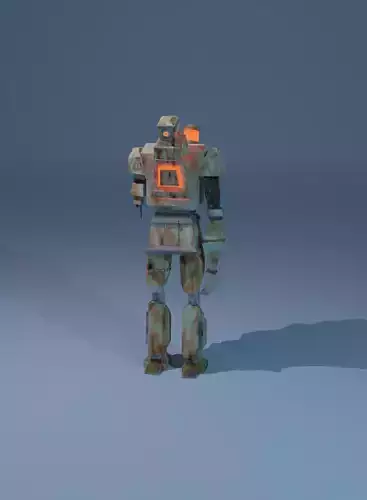 Rusty robot Low-poly 3D model