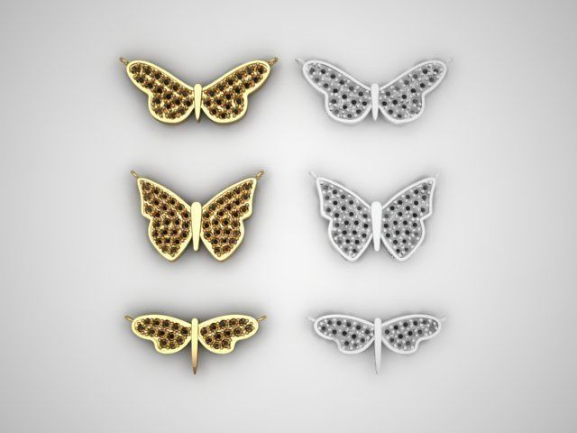 3d print gold butterfly pendant 3D print model_4