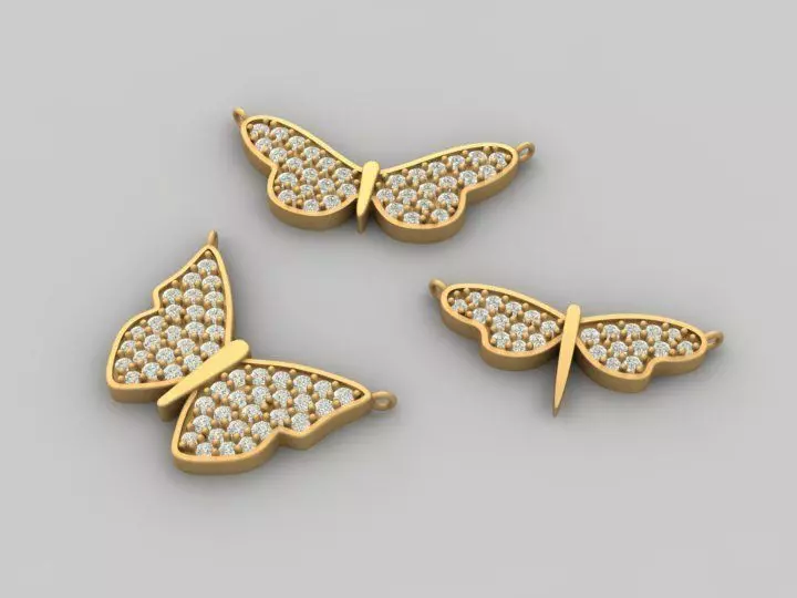 3d print gold butterfly pendant 3D print model_0