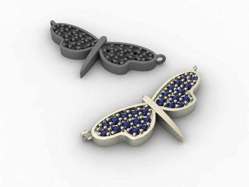 3d print gold butterfly pendant 3D print model_3