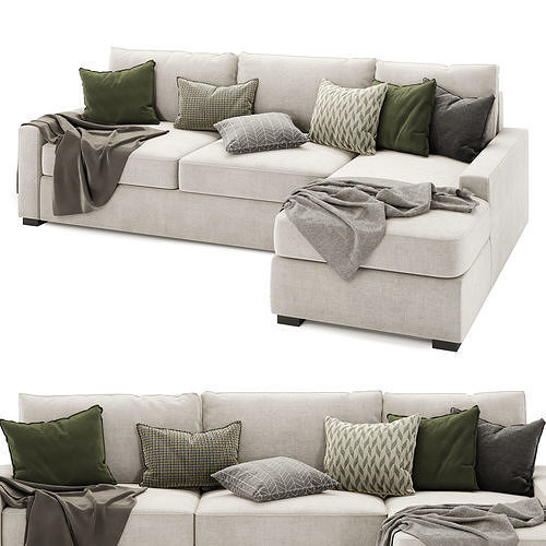 Maxwell sofa chaise sectional 3D model 2