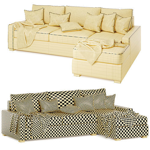 Maxwell sofa chaise sectional 3D model 6