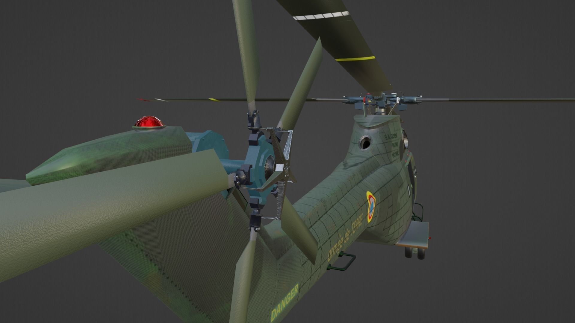 Helicopter puma  9 textures Low-poly 3D model_19