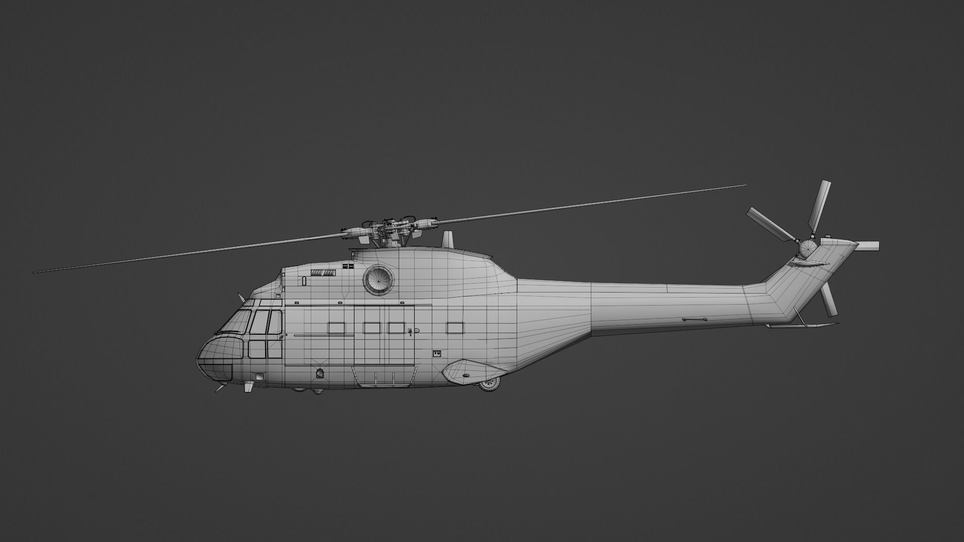 Helicopter puma  9 textures Low-poly 3D model_25