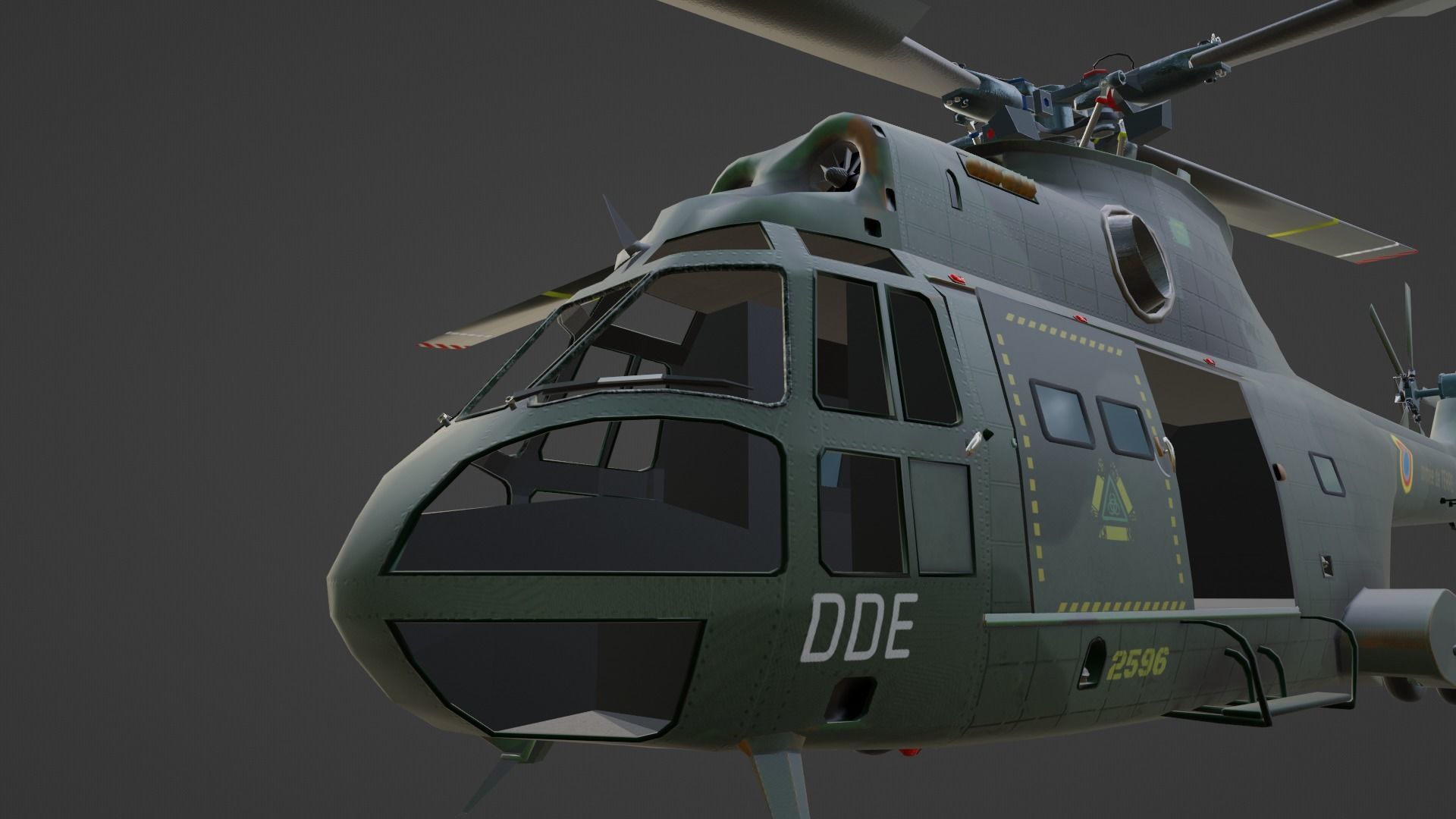 Helicopter puma  9 textures Low-poly 3D model_16