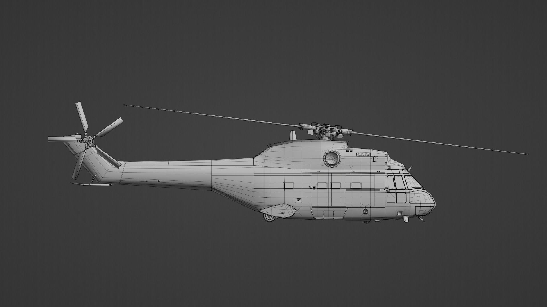 Helicopter puma  9 textures Low-poly 3D model_24