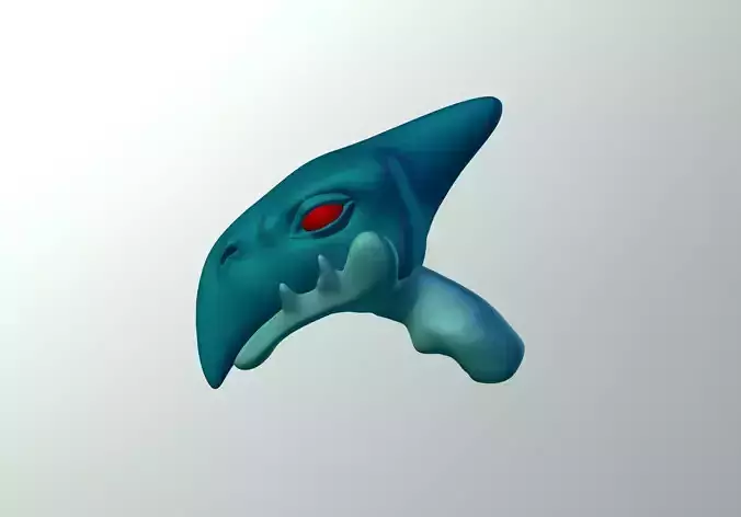 Cartoon Pterodactylus Head 3D model