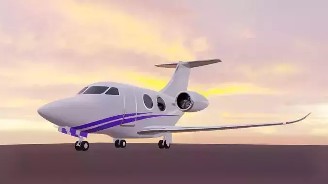 Private Jet - Small Low-poly 3D model