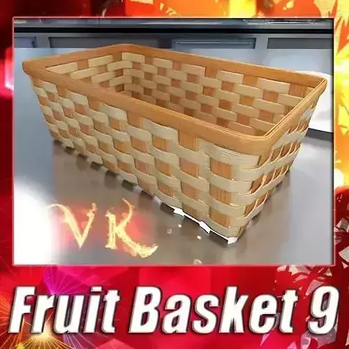 Wicker Fruit or Bread Basket 2 3D model