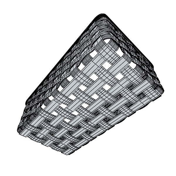 Wicker Fruit or Bread Basket 2 3D model_8