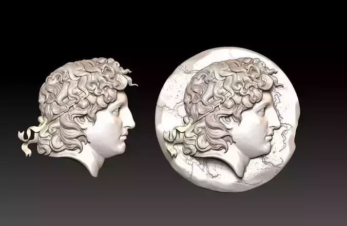 Alexander the Great v2 cnc  relief 3D print model