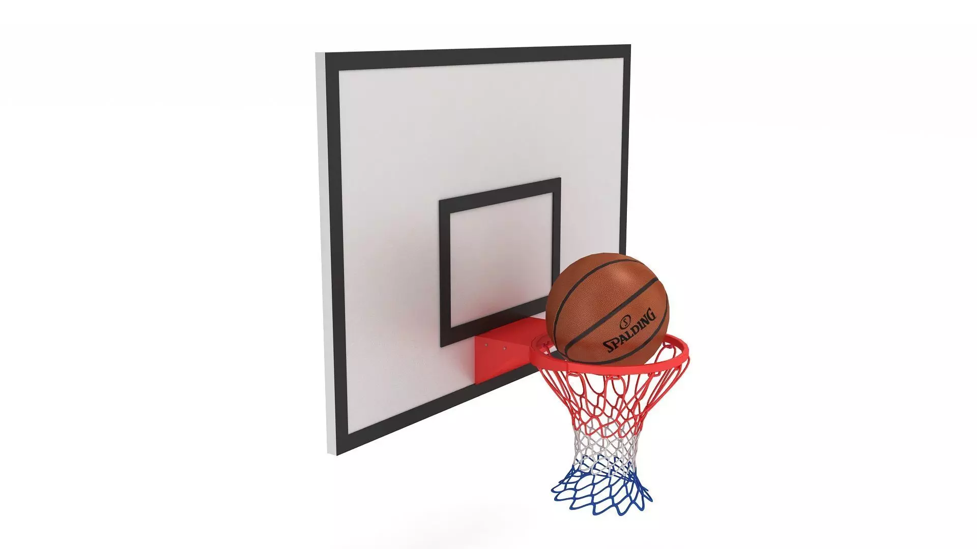Basketball Rim with Spalding Basketball v2 3D model