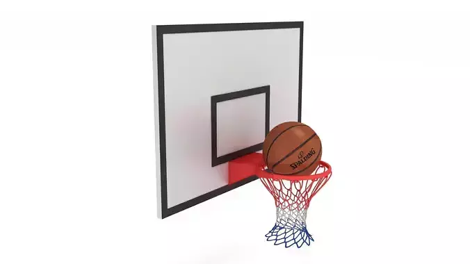 Basketball Rim with Spalding Basketball v2
