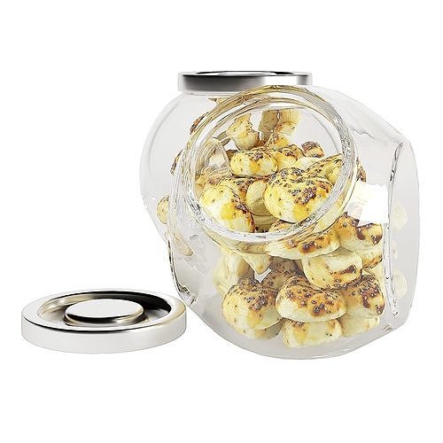 Glass jar cookie content 05 3D model 5