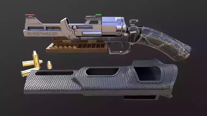 Concept Design Revolver Anesthesia Stainless with Additions Low-poly 3D model