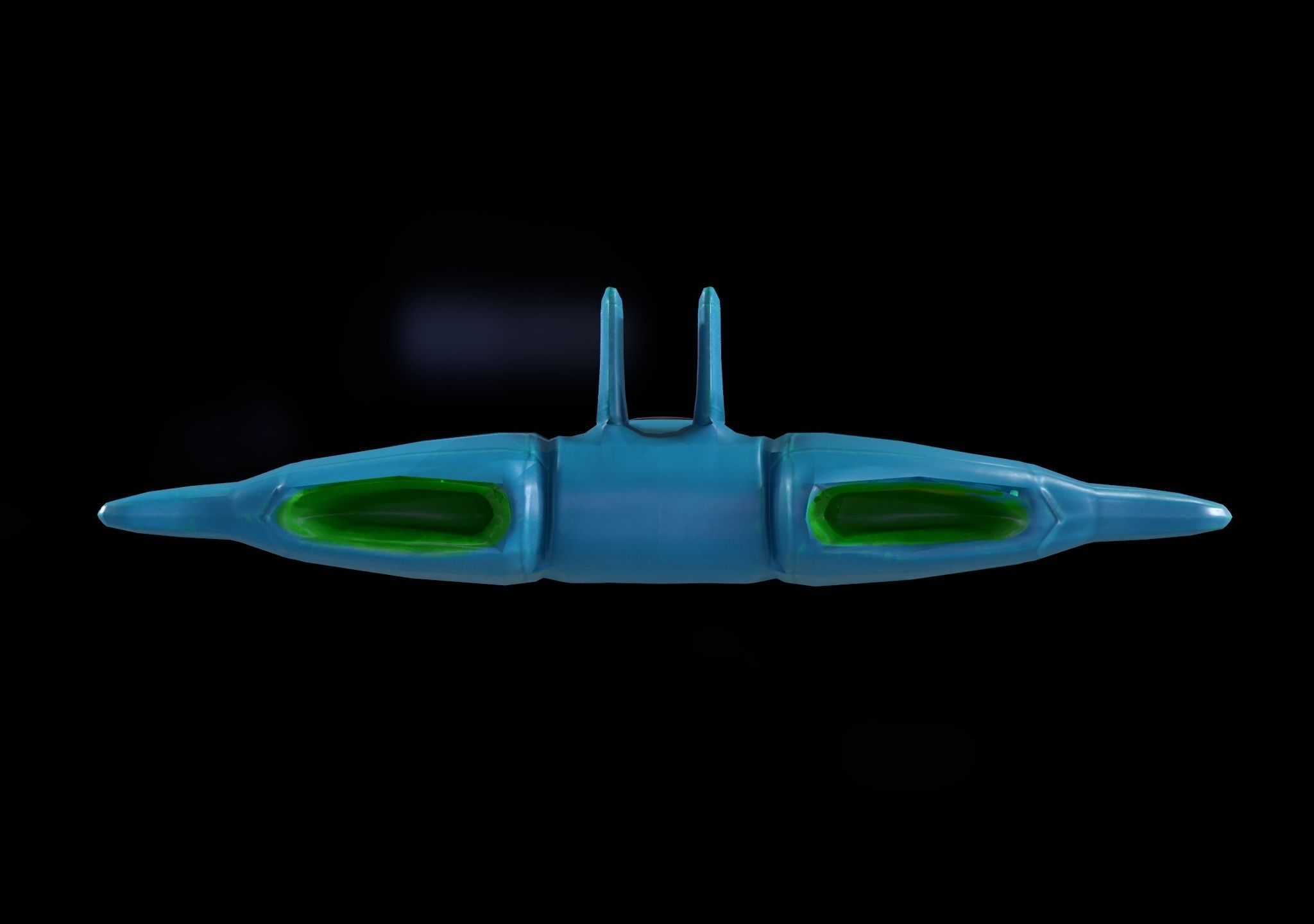 Sci-fi Jet Spaceship roaming through the Space Low-poly 3D model_3