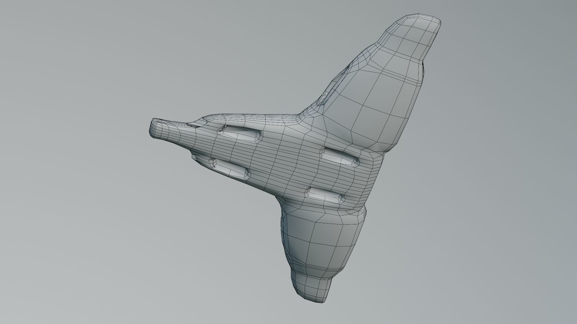 Sci-fi Jet Spaceship roaming through the Space Low-poly 3D model_8