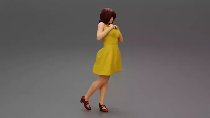 Beautiful woman in denim overalls