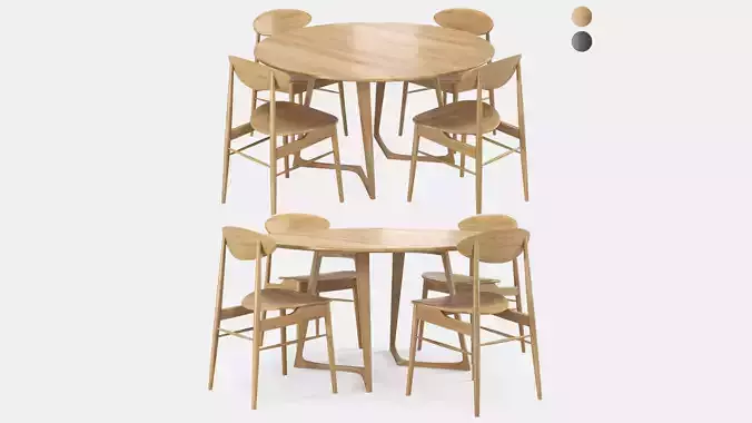 Lotus Chair Twist Oval 140 Table