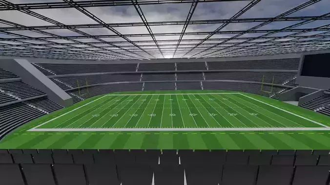 American Football Stadium - Black Low-poly 3D model