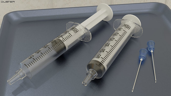 Medical Syringe Low-poly 3D model