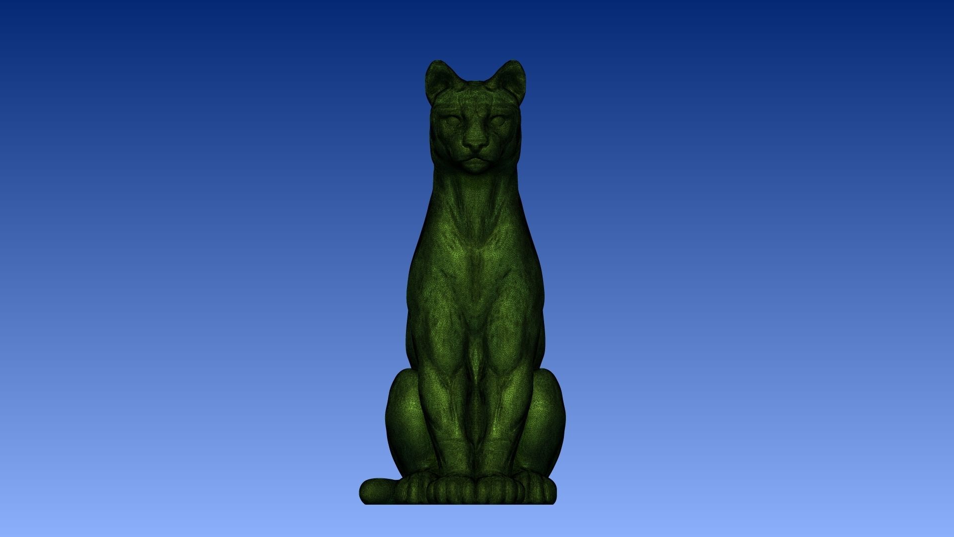 Sitting puma 3D model_1