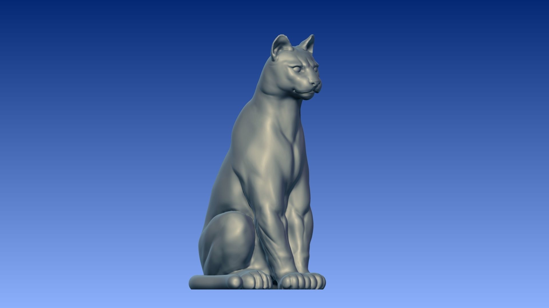 Sitting puma 3D model_4