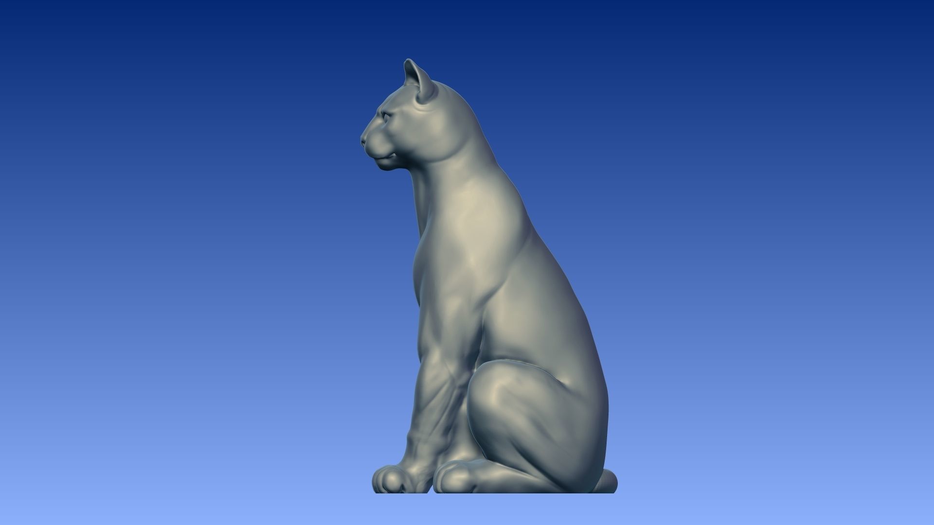 Sitting puma 3D model_6