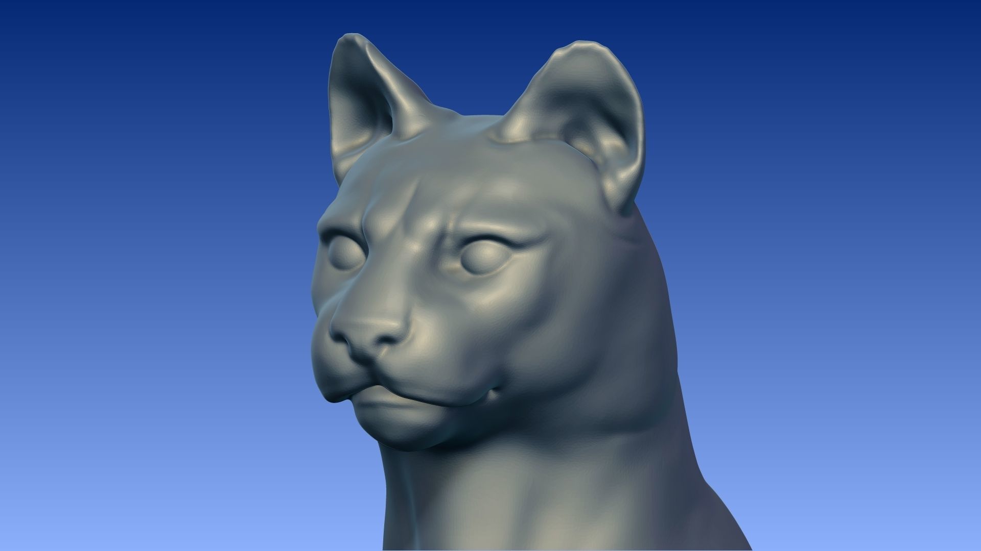 Sitting puma 3D model_2