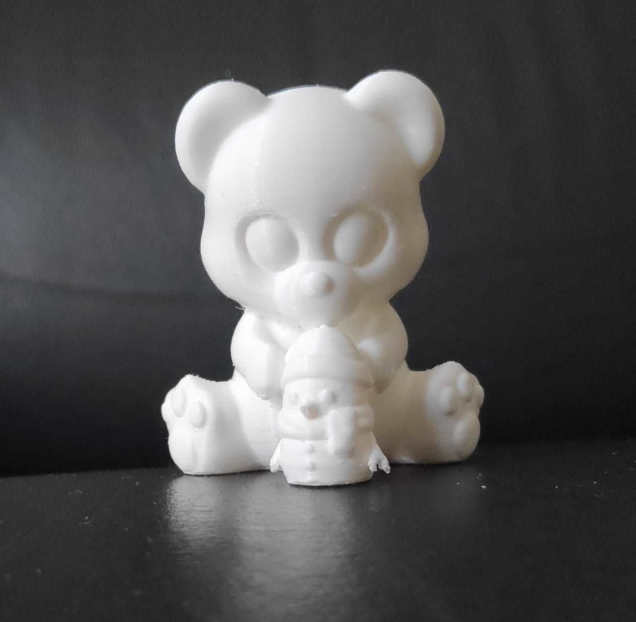 Bear Making Snowman 3D print model_4