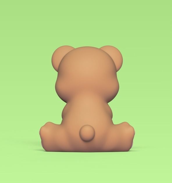 Bear Making Snowman 3D print model_3