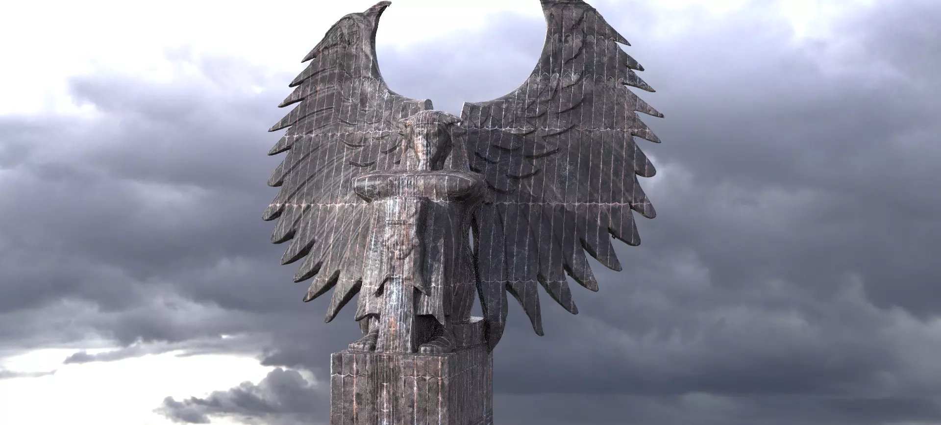 Dark Egyptian Winged Deity  3D model_0