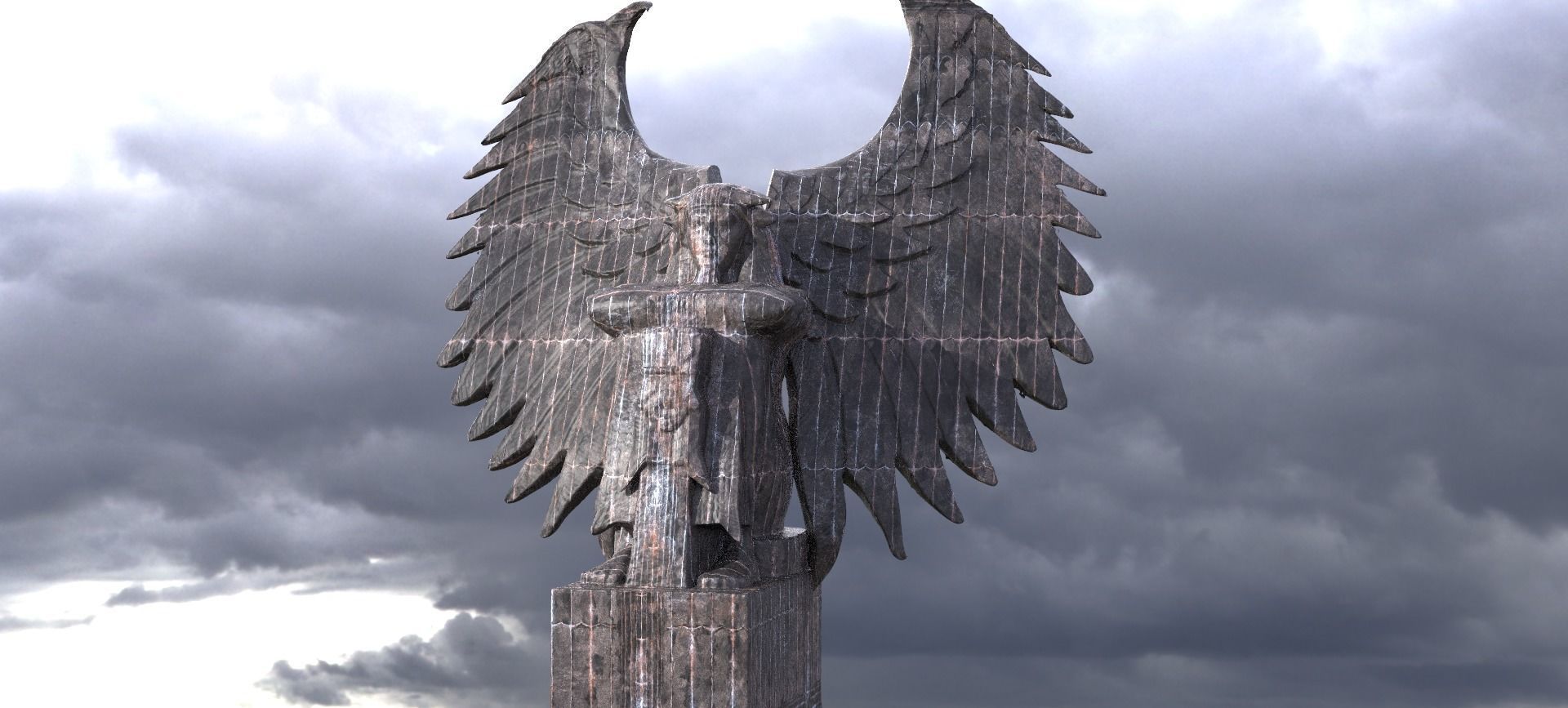 Dark Egyptian Winged Deity  3D model_1