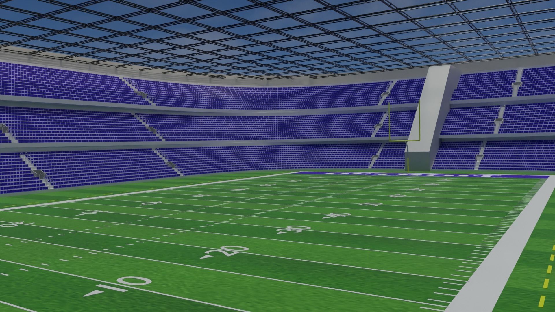 Detroit Lions - American Football Stadium  Low-poly 3D model_3