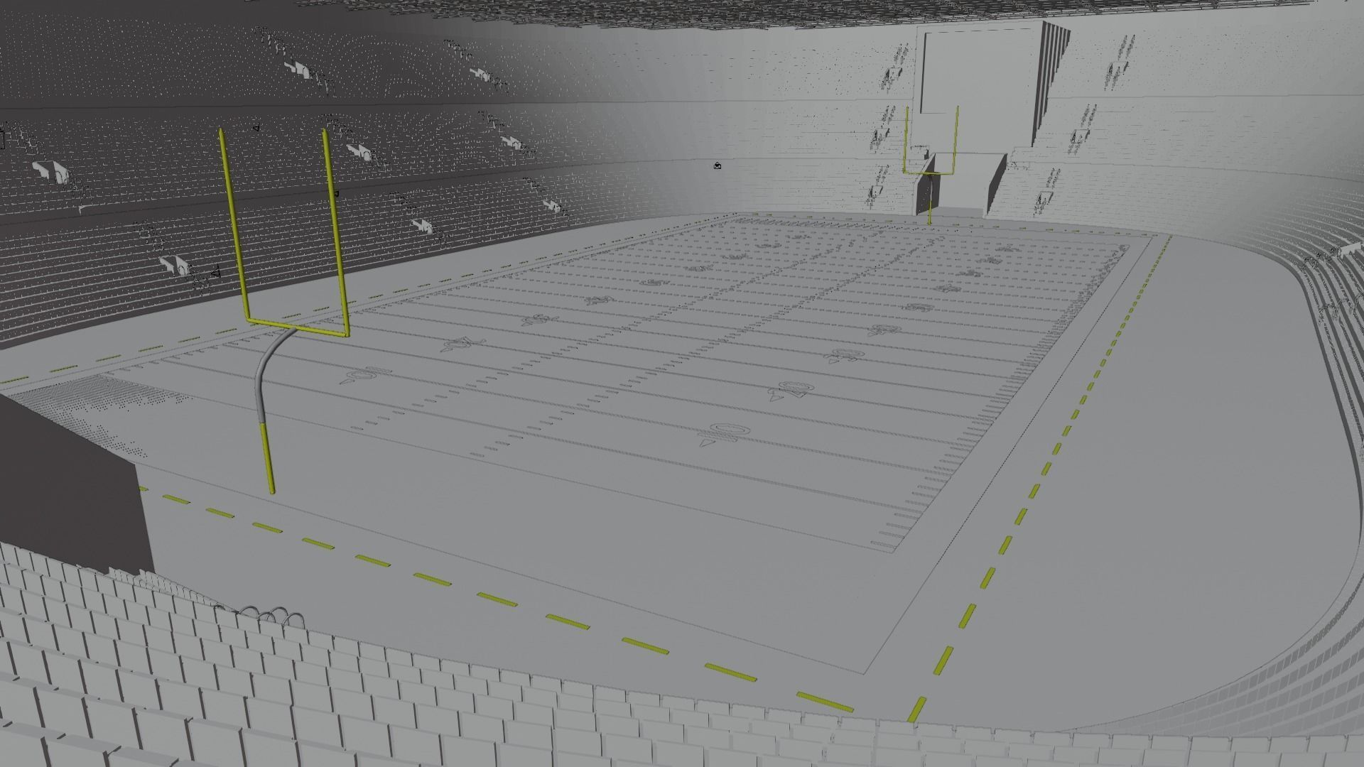 Detroit Lions - American Football Stadium  Low-poly 3D model_5